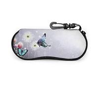 GQWJKSZ Occhiali da sole portatili Two Butterfly Dreams con chiusura a fibbia Borsa morbida Custodia per occhiali con cerniera in tessuto ultraleggero