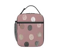 GQWJKSZ Pastello disegnato a mano a pois su una scatola per il pranzo coibentata rosa scuro borsa termica Bento
