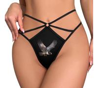GQWJKSZ Peregrine Falcon Flying Womenu's Sexy G String Thong Divertente T-Back Stretch Stampato Mutandine Biancheria Intima
