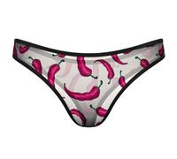 GQWJKSZ Perizoma da Donna Red Chili Hot Pepper, Mutandine Senza Cuciture, Perizoma Traspirante con Schiena a T