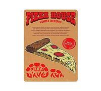 GQWJKSZ Pizza House Targa in metallo Targa in metallo Arte appesa Dipinto in ferro Retro Casa Cucina Giardino Garage Decorazione della parete 16 "x 12"