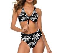 GQWJKSZ Posso Essere Un Meccanico, ma Non Posso Riparare stupidi Costumi da Bagno da Donna, Bikini, Due Pezzi, con Lacci