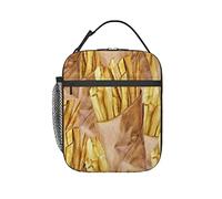 GQWJKSZ Scatola per il pranzo isolata con patatine fritte disegnate ad, borsa per il pranzo Borsa per il pranzo riutilizzabile Bento Tote Bag