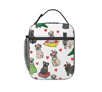 GQWJKSZ Scatola per il pranzo isolata con personaggi dei Carlini, borsa per il pranzo Borsa riutilizzabile per il pranzo Bento Tote Bag