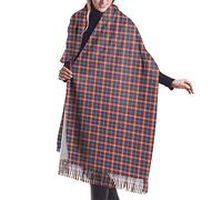 GQWJKSZ Sciarpa calda invernale con scialle in cashmere scozzese quattro quarti da donna Clan Mackintosh scozzese blu a quattro quarti, sciarpa calda invernale 77x27 pollici