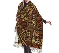 GQWJKSZ Sciarpa morbida coperta azteca geometrica etnica colorata dei nativi americani geometrici del sud-ovest Sciarpa lunga e calda avvolge Sciarpe con frange di cashmere per le donne