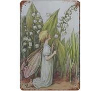 GQWJKSZ Targa in metallo vintage in metallo Fata dei fiori Mughetto Regalo Decorazioni per la casa Divertente Novità Cucina Bar Club Garage Giardino Fattoria Wall Art Targhe in metallo 8X12 pollici