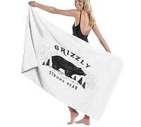 GQWJKSZ Telo da Bagno Grande Coperta,Forte Orso Grizzly Nella Foresta Aspetto Vintage Grunge Tema Vita In Montagna, Hotel in Famiglia Nuoto Sport,52" x 32"