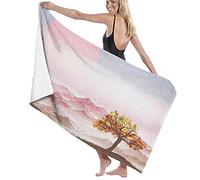 GQWJKSZ Telo da Bagno Grande Coperta,Giornata di Sole Piovosa Romantica con Montagne Ventose La Solitudine è Beati, Hotel per Famiglie Nuoto Sport,52" x 32"