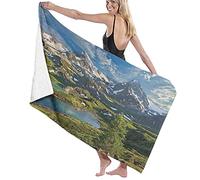 GQWJKSZ Telo da Bagno Grande Coperta,Lago di Montagna Russia Siberia Monti Altai Katun Ridge Cime Innevate, Viaggi Nuoto Sport,52" x 32"