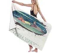 GQWJKSZ Telo da Bagno Grande Coperta,Prendi Solo Ricordi Lascia Solo Impronte Faro Su Una Roccia E Una Barca A Vela,Telo Da Bagno Telo Mare Per Hotel Per Famiglie Viaggi Nuoto Sport,52"x 32"