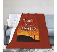 GQWJKSZ Thank You Jesus Flannel Blanket Ultra Soft Micro Fleece Throw Blankets Warm Air Conditioning Lightweight Bedding for Sofa Chair All Season