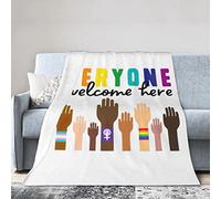 GQWJKSZ Tutti sono i benvenuti qui Pride LGBTQ Coperta di flanella Coperta in micropile ultra morbido Aria condizionata calda Biancheria da letto leggera per divano Divano per tutte le stagioni