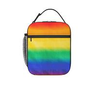 GQWJKSZ Una bandiera arcobaleno gay durante la parata del Pride Scatola per il pranzo isolata, borsa per il pranzo Borsa riutilizzabile per il pranzo Bento Tote Bag