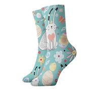 GQWJKSZ Unisex Novità Divertente Calzini Corti 30cm Floreale Coniglietti Pasquali E Pulcini Durevole Comodo Calzino Atletico Calza Sportiva Per Uomo Donna