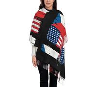 GQWJKSZ USA Repubblica Ceca Scialli Sciarpe morbide calde da uomo e da donna, Scialle di Pashmina Avvolge Scialle lungo caldo Avvolge Sciarpe con frange per l'inverno 78x29 pollici