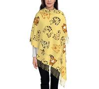 GQWJKSZ Vari Scialli Meditazioni Gatti Sciarpe morbide calde da uomo e da donna, Scialle di Pashmina Avvolge Scialle lunghi e caldi Sciarpe con frange per l'inverno 78x29 pollici