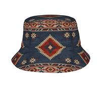 GQWJKSZ Vintage American Southwest Tribel Native Bucket Hats for Women Men Unisex Summer Fisherman Hats Teens Sun Protection cap Packable Trendy Travel Beach Vacation cap Nero