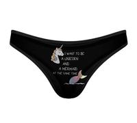 GQWJKSZ Voglio Essere Un Unicorno e Una Sirena, Perizoma da Donna, Mutandine Senza Cuciture, Perizoma Traspirante con Schiena Scoperta e Senza Spalline