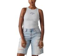 Levi's - Canotta grigia a coste con scollo a vogatore e grafica-Grigio M