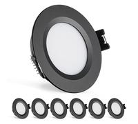 Gr4tec 3W Faretti LED Incasso 12V Alu Dimmerabili 3000K IP44, Nero 6 Pezzi