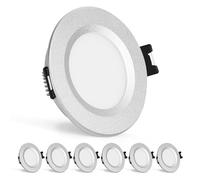 Gr4tec 3W Faretti LED Incasso 12V Camper Dimmerabili IP44, Argento 6 Pezzi