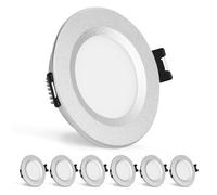 Gr4tec 3W Faretti LED Incasso 12V Camper Dimmerabili IP44, Argento 6 Pezzi | Far