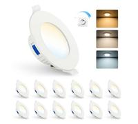 Gr4tec 4W Faretti LED Incasso Dimmerabili IP44 3000K/4000K/6500K, 12 Pezzi
