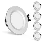 Gr4tec Faretti da Incasso 12V Camper 3W Dimmerabili IP44, Argento 4 Pezzi | Faretti LED Soffitto 12V Bianco Caldo 3000K 240LM, Alluminio Ultrasottile 12mm, Foro 58-62mm, per Caravan Barca Cucina Bagno