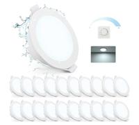 Gr4tec Faretti LED da Incasso Dimmerabile, 20 x IP65 Faretto LED Interno da Incasso Luce Freddo 6500K 6W 400LM, Faretti a LED Foro 68-80mm, Ultrasottili 35mm, Luci da Incasso per Bagno Cucina