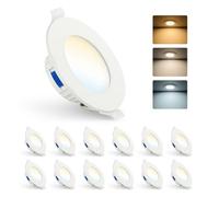 Gr4tec Faretti LED da Incasso per Cartongesso, 4W Faretto LED Interno da Incasso Luce Calda Luce Naturale Luce Fredda, IP44 Luci da Soffitto Ultrasottili per Bagno Soggiorno, Foro 65-85mm, Set di 12