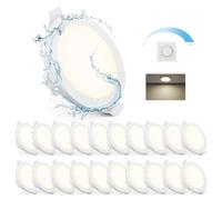 Gr4tec Faretti LED da Incasso per Cartongesso Dimmerabile, Set da 20 Faretti da Incasso IP65 Luce Neutro 4000K 6W 400LM, Faretto LED Interno Foro 68-80mm, Luci da Incasso per Bagno Cucina