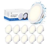 Gr4tec Faretti LED da Incasso per Cartongesso IP65, 10x 5W Faretti LED Soffitto Incasso Cartongesso Bianco Naturale 4000K, Faretto LED Interno 35mm Ultrasottili para Bagno Cucina, Foro 68-80mm