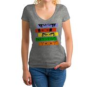 GR8Shop Cowboy Bebop Crew Characters Camicia Donna con Scollo a V Grigio Size S