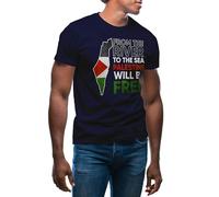 GR8Shop from The River Palestine Will Be Free T-Shirt da Uomo Blu Navy Size XXL
