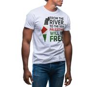 GR8Shop from The River Palestine Will Be Free T-Shirt Maglietta Bianca per Uomo Size S