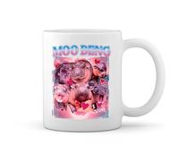 GR8Shop Hippo Moo Deng Baby Pygmy Hippopotamus Bianco tazza di caffè Mug