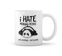GR8Shop I Hate Morning People And Peoples Fun Panda New Trend Fun Lustig Bianco tazza di caffè Mug