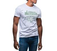 GR8Shop Lehman Brothers Employee of Risk Management Department 2008 T-Shirt Maglietta Bianca per Uomo Size S