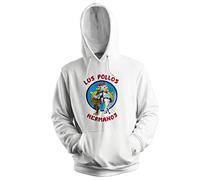 GR8Shop Los Pollos Restaurant Hermanos Bad Breaking Felpa con Cappuccio Unisex Bianco Size XL