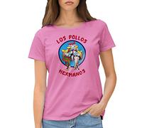 GR8Shop Los Pollos Restaurant Hermanos Bad Breaking Maglietta da Donna Rosa Size M
