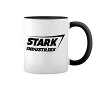 GR8Shop Stark Industries Iron Man Avenger Bianco tazza di caffè con Nero Rim & Handle Mug