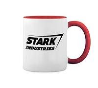 GR8Shop Stark Industries Iron Man Avenger Bianco tazza di caffè con Red Rim & Handle Mug