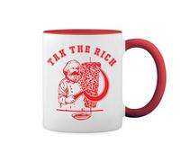 GR8Shop Tax The Rich Karl Marx Kebab Bianco tazza di caffè con Red Rim & Handle Mug