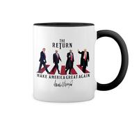 GR8Shop Trump President 2024 The Return Bianco tazza di caffè con Nero Rim & Handle Mug