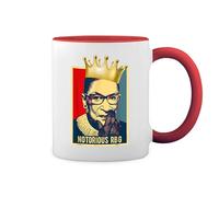 GR8Shop Vintage Notorious RBG Ruth Bader Ginsburg Court Bianco tazza di caffè con Red Rim & Handle Mug