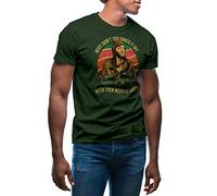 GR8Shop Why Don't You Knock It off with Them Negative Waves T-Shirt Verde Militare da Uomo Size XXL