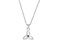 Grá Collection Trinity Knot Green Stone Necklace Sterling Silver