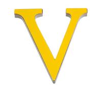 Graargpro Decalcomanie da muro acriliche autoadesive con alfabeto, 20cm Adesivi con lettere a specchio 3D per feste fai da te in casa, oro intenso, V