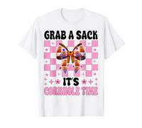Grab A Sack It's Cornhole Time Cornhole Player Bag Girl Maglietta